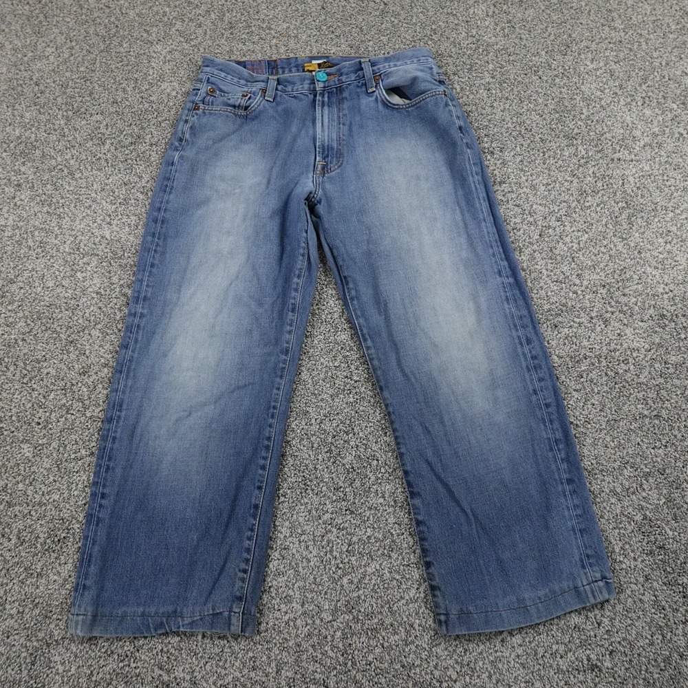 Lucky Brand Jeans Mens 32X25 Dark Blue Denim Pants Relaxed Fade Skate Grunge Y2K